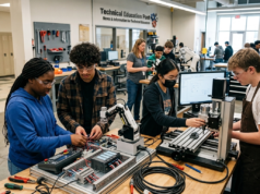 Illinois Just Made CTE an Alternative to Foreign Language for High School Graduation Illinois high school students working in a career and technical education lab.