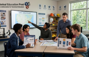 New Federal CTE Challenge Puts Students in Charge of Career Exploration High school CTE students working with an instructor to design a local career-exploration project.