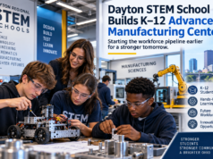 Dayton STEM School Builds K–12 Advanced Manufacturing Center to Start the Workforce Pipeline Earlier Students working on robotics and manufacturing projects in a STEM lab representing Dayton Regional STEM Schools’ new K–12 advanced manufacturing center.